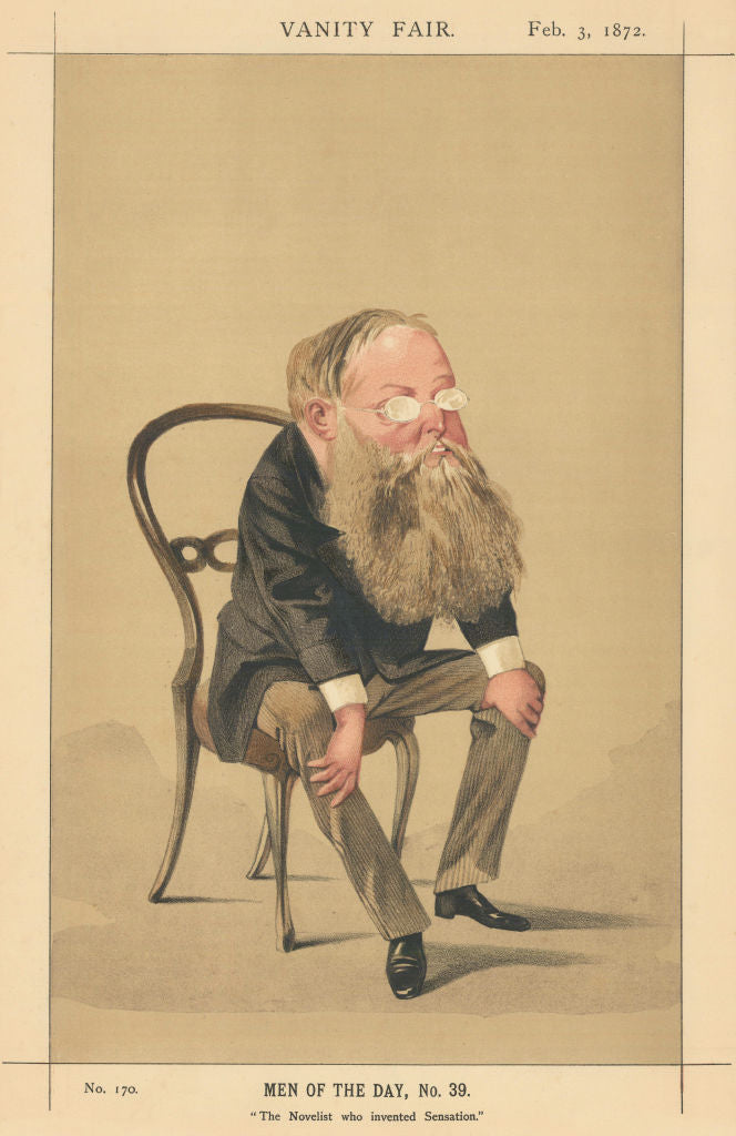 VANITY FAIR SPY CARTOON Wilkie Collins. The Novelist who invented Sensation 1872